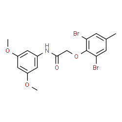 ChemSpider 2D Image | 2-(2,6-Dibromo-4-methylphenoxy)-N-(3,5-dimethoxyphenyl)acetamide | C17H17Br2NO4