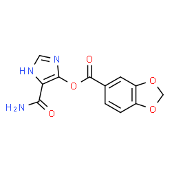 ChemSpider 2D Image | 5-Carbamoyl-1H-imidazol-4-yl 1,3-benzodioxole-5-carboxylate | C12H9N3O5