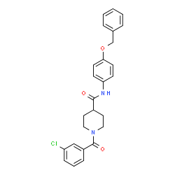 ChemSpider 2D Image | N-[4-(Benzyloxy)phenyl]-1-(3-chlorobenzoyl)-4-piperidinecarboxamide | C26H25ClN2O3