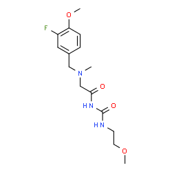 ChemSpider 2D Image | N~2~-(3-Fluoro-4-methoxybenzyl)-N-[(2-methoxyethyl)carbamoyl]-N~2~-methylglycinamide | C15H22FN3O4