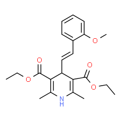 ChemSpider 2D Image | Diethyl 4-[(E)-2-(2-methoxyphenyl)vinyl]-2,6-dimethyl-1,4-dihydro-3,5-pyridinedicarboxylate | C22H27NO5