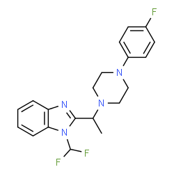 ChemSpider 2D Image | 1-(Difluoromethyl)-2-{1-[4-(4-fluorophenyl)-1-piperazinyl]ethyl}-1H-benzimidazole | C20H21F3N4
