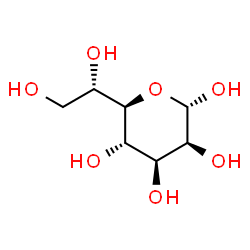 ChemSpider 2D Image | (5R)-5-[(1S)-1,2-Dihydroxyethyl]-alpha-D-lyxopyranose | C7H14O7