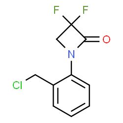 ChemSpider 2D Image | 1-[2-(Chloromethyl)phenyl]-3,3-difluoro-2-azetidinone | C10H8ClF2NO