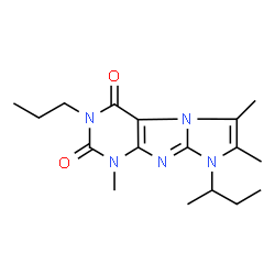 ChemSpider 2D Image | 8-sec-Butyl-1,6,7-trimethyl-3-propyl-1H-imidazo[2,1-f]purine-2,4(3H,8H)-dione | C17H25N5O2