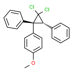 ChemSpider 2D Image | 1-[(1S,3R)-2,2-Dichloro-1,3-diphenylcyclopropyl]-4-methoxybenzene | C22H18Cl2O