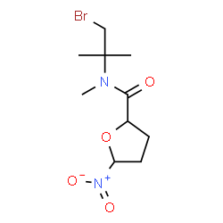 ChemSpider 2D Image | N-(1-Bromo-2-methyl-2-propanyl)-N-methyl-5-nitrotetrahydro-2-furancarboxamide | C10H17BrN2O4