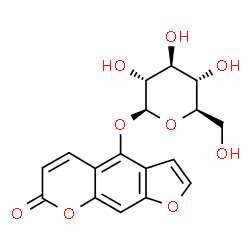 ChemSpider 2D Image | 7-Oxo-7H-furo[3,2-g]chromen-4-yl beta-D-glucopyranoside | C17H16O9