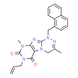 ChemSpider 2D Image | 7-Allyl-3,9-dimethyl-1-(1-naphthylmethyl)-1,4-dihydro[1,2,4]triazino[3,4-f]purine-6,8(7H,9H)-dione | C23H22N6O2