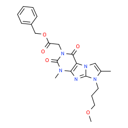 ChemSpider 2D Image | Benzyl [8-(3-methoxypropyl)-1,7-dimethyl-2,4-dioxo-1,2,4,8-tetrahydro-3H-imidazo[2,1-f]purin-3-yl]acetate | C22H25N5O5