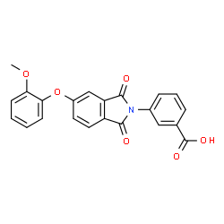 ChemSpider 2D Image | 3-[5-(2-Methoxyphenoxy)-1,3-dioxo-1,3-dihydro-2H-isoindol-2-yl]benzoic acid | C22H15NO6