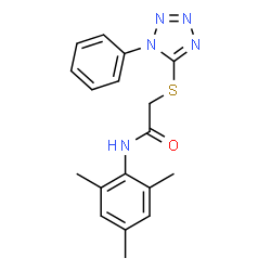ChemSpider 2D Image | N-Mesityl-2-[(1-phenyl-1H-tetrazol-5-yl)sulfanyl]acetamide | C18H19N5OS
