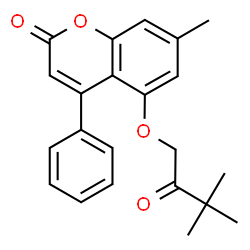 ChemSpider 2D Image | 5-(3,3-Dimethyl-2-oxobutoxy)-7-methyl-4-phenyl-2H-chromen-2-one | C22H22O4