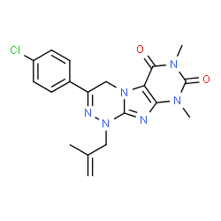 ChemSpider 2D Image | 3-(4-Chlorophenyl)-7,9-dimethyl-1-(2-methyl-2-propen-1-yl)-1,4-dihydro[1,2,4]triazino[3,4-f]purine-6,8(7H,9H)-dione | C19H19ClN6O2