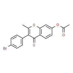 ChemSpider 2D Image | 3-(4-Bromophenyl)-2-methyl-4-oxo-4H-chromen-7-yl acetate | C18H13BrO4