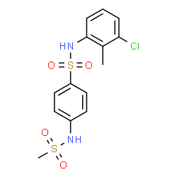 ChemSpider 2D Image | N-(3-Chloro-2-methylphenyl)-4-[(methylsulfonyl)amino]benzenesulfonamide | C14H15ClN2O4S2