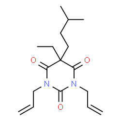 ChemSpider 2D Image | 1,3-Diallyl-5-ethyl-5-(3-methylbutyl)-2,4,6(1H,3H,5H)-pyrimidinetrione | C17H26N2O3