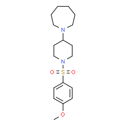 ChemSpider 2D Image | 1-{1-[(4-Methoxyphenyl)sulfonyl]-4-piperidinyl}azepane | C18H28N2O3S