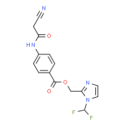 ChemSpider 2D Image | [1-(Difluoromethyl)-1H-imidazol-2-yl]methyl 4-[(cyanoacetyl)amino]benzoate | C15H12F2N4O3