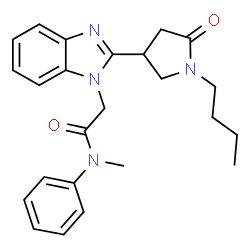 ChemSpider 2D Image | 2-[2-(1-Butyl-5-oxo-3-pyrrolidinyl)-1H-benzimidazol-1-yl]-N-methyl-N-phenylacetamide | C24H28N4O2