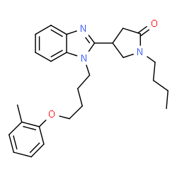 ChemSpider 2D Image | 1-Butyl-4-{1-[4-(2-methylphenoxy)butyl]-1H-benzimidazol-2-yl}-2-pyrrolidinone | C26H33N3O2