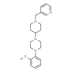 ChemSpider 2D Image | 1-(2-Methoxyphenyl)-4-[1-(3-pyridinylmethyl)-4-piperidinyl]piperazine | C22H30N4O
