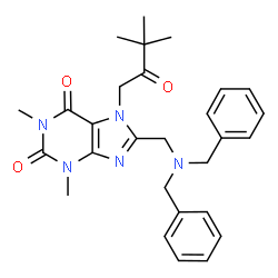 ChemSpider 2D Image | 8-[(Dibenzylamino)methyl]-7-(3,3-dimethyl-2-oxobutyl)-1,3-dimethyl-3,7-dihydro-1H-purine-2,6-dione | C28H33N5O3