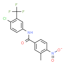 ChemSpider 2D Image | N-[4-Chloro-3-(trifluoromethyl)phenyl]-3-methyl-4-nitrobenzamide | C15H10ClF3N2O3