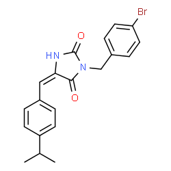ChemSpider 2D Image | (5E)-3-(4-Bromobenzyl)-5-(4-isopropylbenzylidene)-2,4-imidazolidinedione | C20H19BrN2O2