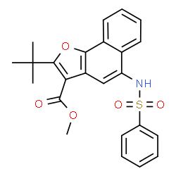 ChemSpider 2D Image | Methyl 2-(2-methyl-2-propanyl)-5-[(phenylsulfonyl)amino]naphtho[1,2-b]furan-3-carboxylate | C24H23NO5S