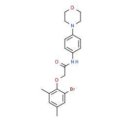ChemSpider 2D Image | 2-(2-Bromo-4,6-dimethylphenoxy)-N-[4-(4-morpholinyl)phenyl]acetamide | C20H23BrN2O3
