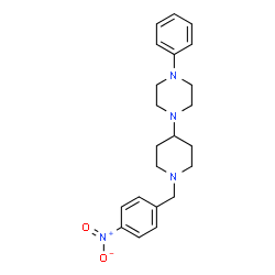 ChemSpider 2D Image | 1-[1-(4-Nitrobenzyl)-4-piperidinyl]-4-phenylpiperazine | C22H28N4O2