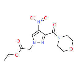 ChemSpider 2D Image | ethyl 2-[3-(morpholine-4-carbonyl)-4-nitropyrazol-1-yl]acetate | C12H16N4O6