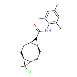 ChemSpider 2D Image | (1S,4R,6S,9S)-10,10-Dichloro-N-mesityltricyclo[7.1.0.0~4,6~]decane-5-carboxamide | C20H25Cl2NO