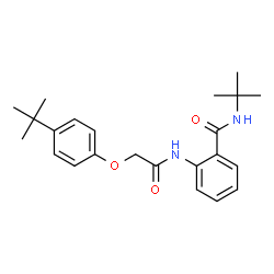 ChemSpider 2D Image | N-(2-Methyl-2-propanyl)-2-({[4-(2-methyl-2-propanyl)phenoxy]acetyl}amino)benzamide | C23H30N2O3