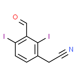 ChemSpider 2D Image | (3-Formyl-2,4-diiodophenyl)acetonitrile | C9H5I2NO