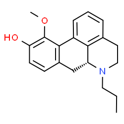ChemSpider 2D Image | (6aR)-11-Methoxy-6-propyl-5,6,6a,7-tetrahydro-4H-dibenzo[de,g]quinolin-10-ol | C20H23NO2