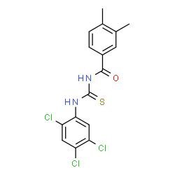 ChemSpider 2D Image | 3,4-Dimethyl-N-[(2,4,5-trichlorophenyl)carbamothioyl]benzamide | C16H13Cl3N2OS