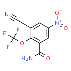 ChemSpider 2D Image | 3-Cyano-5-nitro-2-(trifluoromethoxy)benzamide | C9H4F3N3O4