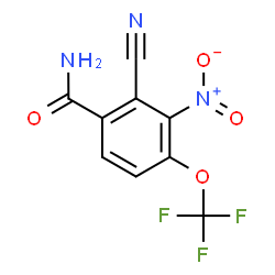 ChemSpider 2D Image | 2-Cyano-3-nitro-4-(trifluoromethoxy)benzamide | C9H4F3N3O4