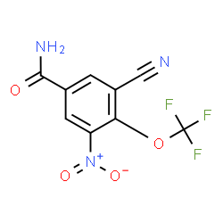 ChemSpider 2D Image | 3-Cyano-5-nitro-4-(trifluoromethoxy)benzamide | C9H4F3N3O4