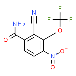 ChemSpider 2D Image | 2-Cyano-4-nitro-3-(trifluoromethoxy)benzamide | C9H4F3N3O4