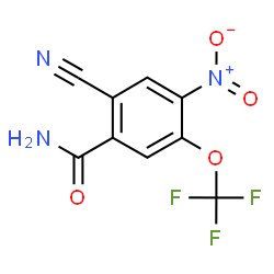 ChemSpider 2D Image | 2-Cyano-4-nitro-5-(trifluoromethoxy)benzamide | C9H4F3N3O4