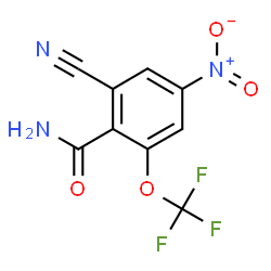 ChemSpider 2D Image | 2-Cyano-4-nitro-6-(trifluoromethoxy)benzamide | C9H4F3N3O4