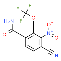ChemSpider 2D Image | 4-Cyano-3-nitro-2-(trifluoromethoxy)benzamide | C9H4F3N3O4