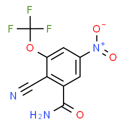 ChemSpider 2D Image | 2-Cyano-5-nitro-3-(trifluoromethoxy)benzamide | C9H4F3N3O4