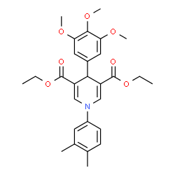 ChemSpider 2D Image | Diethyl 1-(3,4-dimethylphenyl)-4-(3,4,5-trimethoxyphenyl)-1,4-dihydro-3,5-pyridinedicarboxylate | C28H33NO7