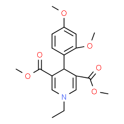 ChemSpider 2D Image | Dimethyl 4-(2,4-dimethoxyphenyl)-1-ethyl-1,4-dihydro-3,5-pyridinedicarboxylate | C19H23NO6