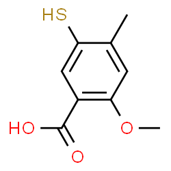 ChemSpider 2D Image | 2-Methoxy-4-methyl-5-sulfanylbenzoic acid | C9H10O3S