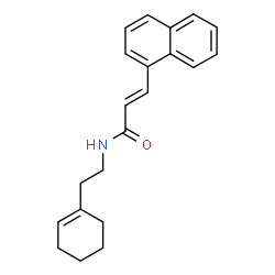 ChemSpider 2D Image | (2E)-N-[2-(1-Cyclohexen-1-yl)ethyl]-3-(1-naphthyl)acrylamide | C21H23NO
